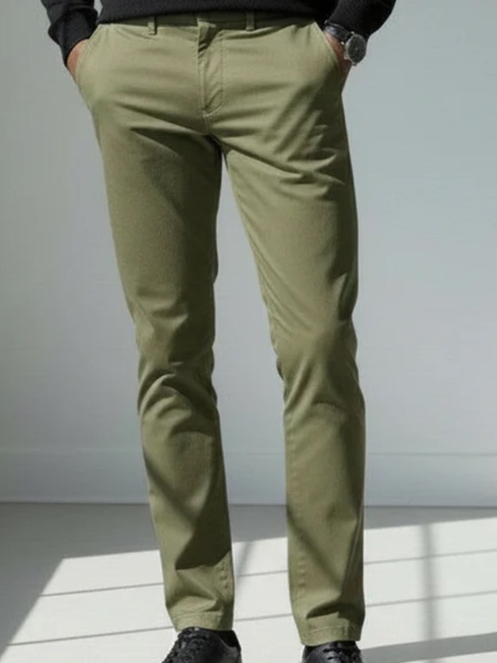 TAYLRD Olive Green Tech Chino Pants Men 32x30